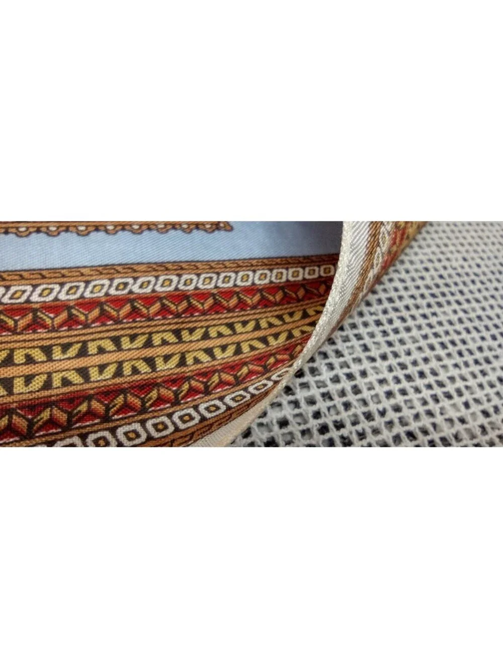 Vintage 50s 60s VENEZIA ITALY Scarf Souvenir Brown Blue Acetate Rayon Sateen